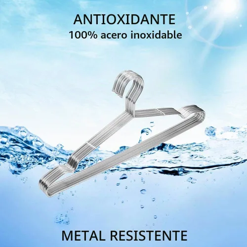 Vista 7 de Perchas de metal resistentes para armario de acero inoxidable de 16.5 pulgadas, paquete de 40
