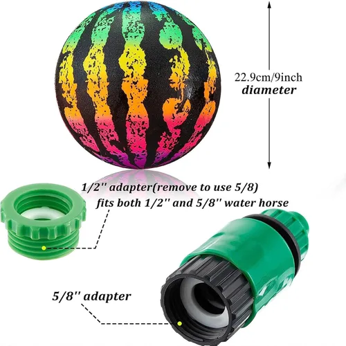 Vista 2 de Juego de pelota de piscina - Pelota de piscina de 9 pulgadas Juguetes inflables de piscina con adaptador de manguera, juego de piscina