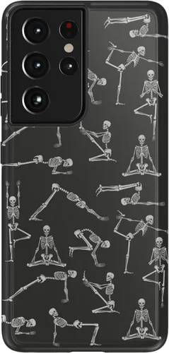 Vista 197 de Casely Funda para Galaxy S9 Postura de cadáver Yoga de esqueleto Diseño protector delgado esencial de doble capa
