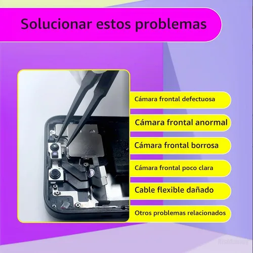 Vista 5 de Reemplazo de la cámara frontal para iPhone 11 Pro Max frente al módulo de lente Cable flexible con luz estructurada Receptor de 12MP Reemplazar