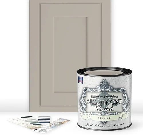 Vista 11 de Pintura TODO EN UNO, Abbey (gris cálido), Muestra de 8oz - Pintura duradera para gabinetes y muebles. Imprimación y capa superior incorporadas,