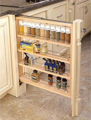 Vista 9 de Rev-A-Shelf 432-BF-3C Base extraíble con estantes ajustables de 3 pulgadas, natural