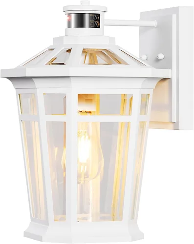 Vista 16 de VIANIS Luces exteriores grandes con sensor de movimiento negro, rango de detección ajustable, accesorios de iluminación exterior de aluminio