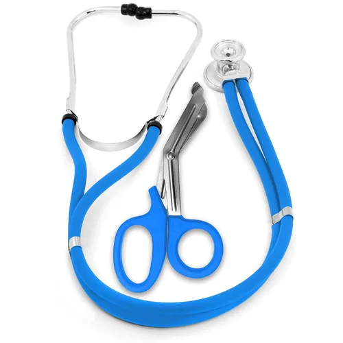 Vista 11 de ASA TECHMED Sprague - Estetoscopio de doble tubo para adultos y pediátricos + tijeras EMT a juego, ideal para EMT, enfermera, médico, estudiante