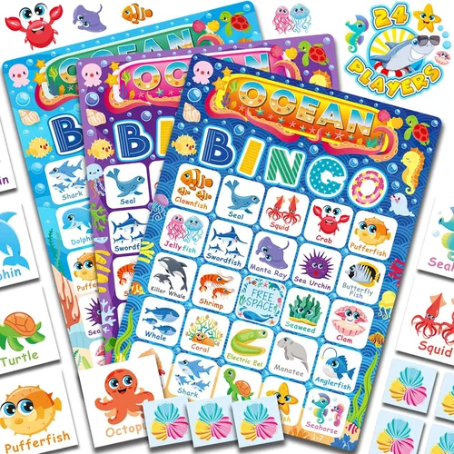 Vista 10 de YTSQLER Tarjetas de bingo de feliz cumpleaños, 24 jugadores, fiesta de cumpleaños, juego de bingo para niños, niñas y adultos, divertido juego