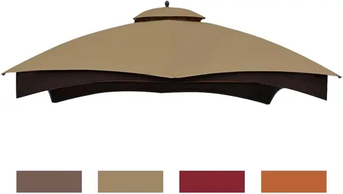 Vista 12 de Eurmax USA Cubierta de Reemplazo para Cenador de Parrilla de Alto Rendimiento 5x8, Toldo para Refugio de Barbacoa (Cacao)
