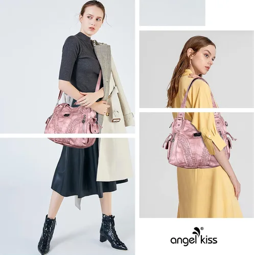 Vista 6 de Monederos y bolsos de mano de moda para mujer, bolsos de hombro con asa superior, bolsos de cuero sintético