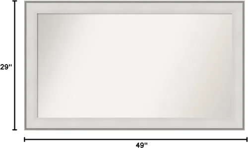 Vista 6 de Amanti Art Espejo de baño blanco para sobre el fregadero, 29 x 49 pulgadas, espejo de tocador rectangular blanco imperial, marco de madera Imperial