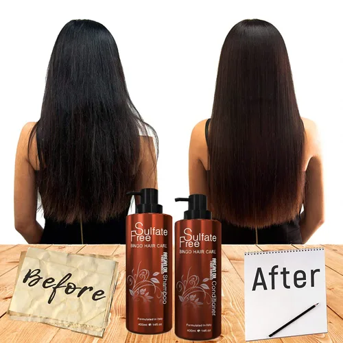 Vista 4 de BINGO HAIR CARE Champú y acondicionador de aceite de argán marroquí, aceite orgánico 100% natural, revitalizante, nutritivo, antiencrespamiento, sin