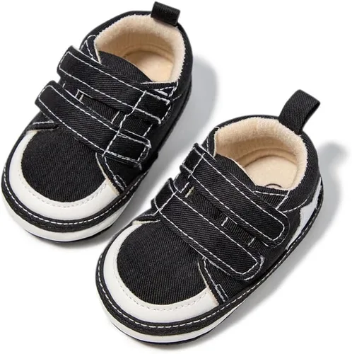Vista 2 de Unsex - Tenis de lona para bebés y niñas, para recién nacidos, antideslizantes, suela suave, para cuna, estilo casual