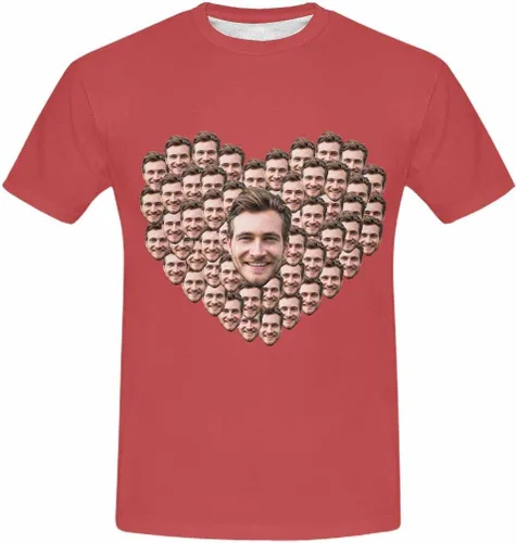 Vista 6 de Camiseta personalizada con caras para hombres, camisetas divertidas personalizadas para novio, camiseta personalizada, gran regalo