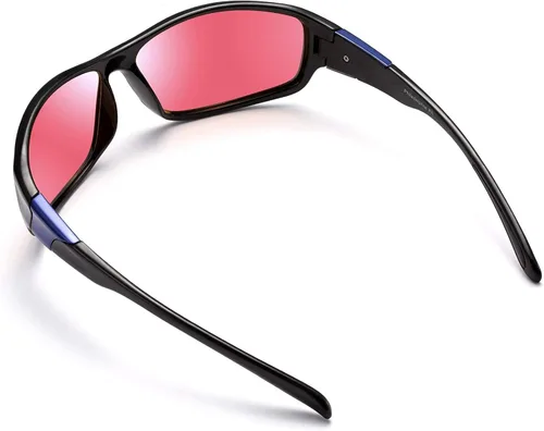 Vista 5 de Pilestone TP-016 Lens D Color Blind Gafas estilo deportivo para uso en interiores y exteriores de ceguera roja media/fuerte, Negro