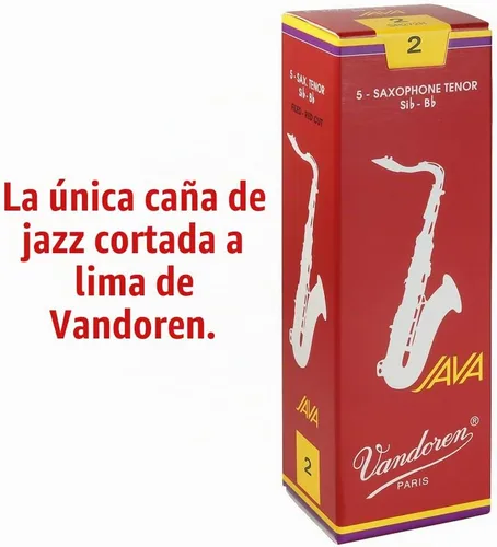 Vista 2 de Vandoren SR272R Saxo Tenor Java Red Cañas Fuerza 2; Caja de 5