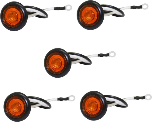 Vista 6 de MAXXHAUL 50570 - 10 luces LED de 3/4 pulgadas redondas de espacio libre y marcador lateral ámbar para caravanas de 12 V CC, remolques, caravanas