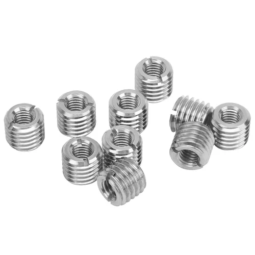 Vista 18 de 10 piezas de inserción de rosca autorroscante, tuerca reductora de acero inoxidable de 0.236 in hembra M3x0.0.197 in macho M5x0.0.315 in