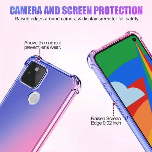 Vista 2 de Funda para Google Pixel 5A 5G Cute Case Girls, Gradient Slim Anti Scratch Soft TPU Funda protectora a prueba de golpes para Google Pixel 5A 5G