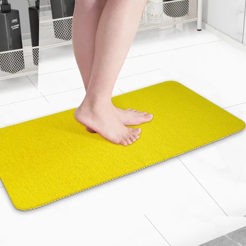 Vista 13 de Hargiis - Tapete antideslizante de secado rápido para tina y ducha, tapete exfoliante para pies, para baño, cocina u hotel, beige, 24 x 16 pulgadas