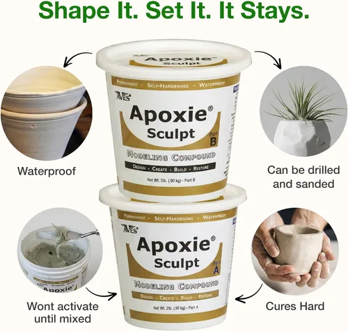 Vista 2 de Arcilla epóxica natural Apoxie Sculpt 4 libras Arcilla Epoxi Blanca