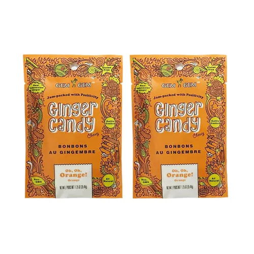 Vista 2 de Gem Gem Caramelo de jengibre masticable totalmente natural, 1.25 oz (paquete de 2) (jengibre)