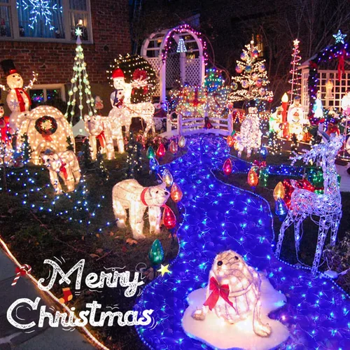 Vista 8 de JMEXSUSS 200 luces LED azules de red de Navidad, 9.8 pies x 6.6 pies, luces de arbusto de Navidad conectables con control remoto, 8 modos, luz