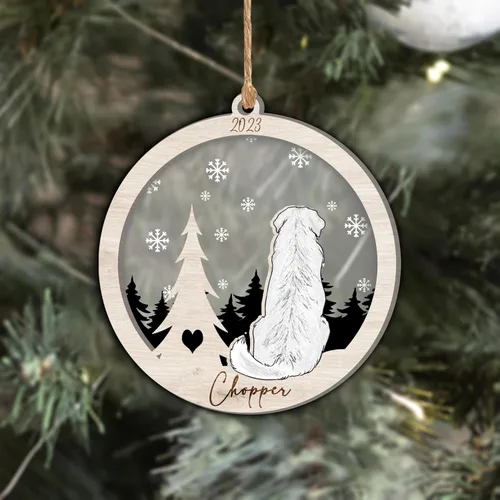 Vista 94 de Nazenti Adorno de Navidad conmemorativo personalizado, regalo personalizado de recuerdo de perro, condolencias por pérdida de mascotas, sabueso
