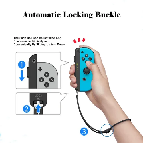 Vista 4 de Wrist Strap for Switch Joycon LR Replacement for Nintendo Switch joycon Strap Adjustable Tightness