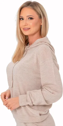 Vista 2 de KNITTONS Conjunto de sudadera con capucha y pantalones deportivos 100% lana merina para mujer