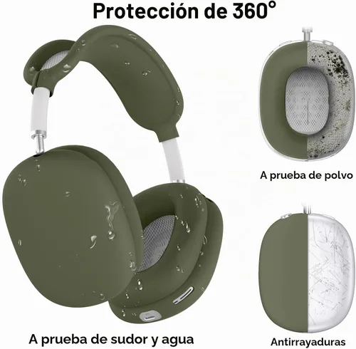 Vista 4 de Funda de silicona para AirPods Max 2/AirPod Max (2026/2024/2020), verde Verde militar-C3
