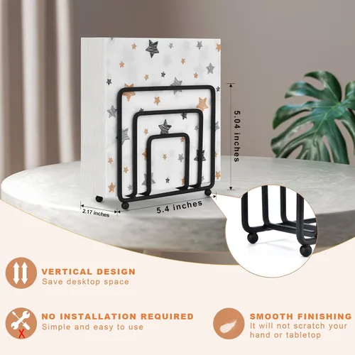 Vista 2 de Servilletero para mesa, moderno soporte de servilletas de metal negro para mesas de comedor y encimeras, dispensador de servilletas de cóctel