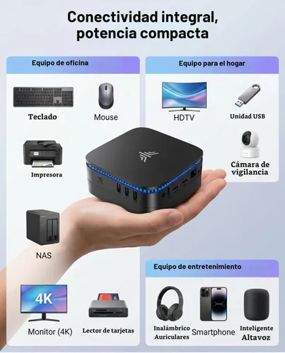 Vista 7 de KAMRUI AK1PLUS - Mini computadora de escritorio, Intel N5030 (hasta 3.1 GHz), 12 GB de RAM 256 GB SSD, Mini computadora de escritorio 4K dual