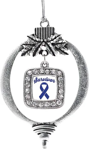 Vista 147 de Inspired Silver - Adorno con dije de reina de rodillo - Adornos navideños cuadrados de plata con joyas de circonita cúbica
