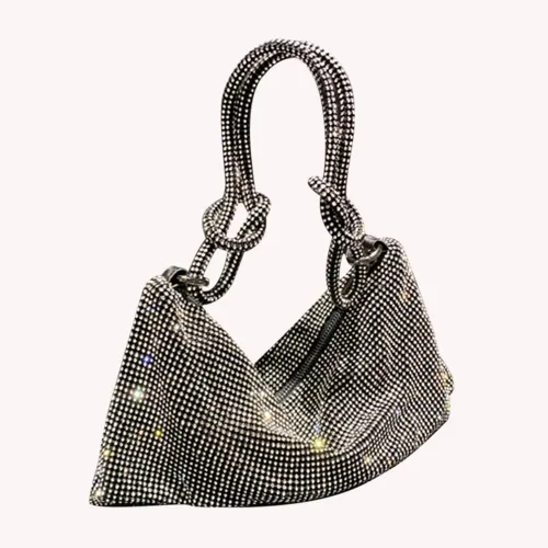 Vista 9 de Bolso de mano con diamantes de imitación bolso de noche brillante para mujer bolso de noche bajo las axilas bolsas de hombro para cena fiesta boda