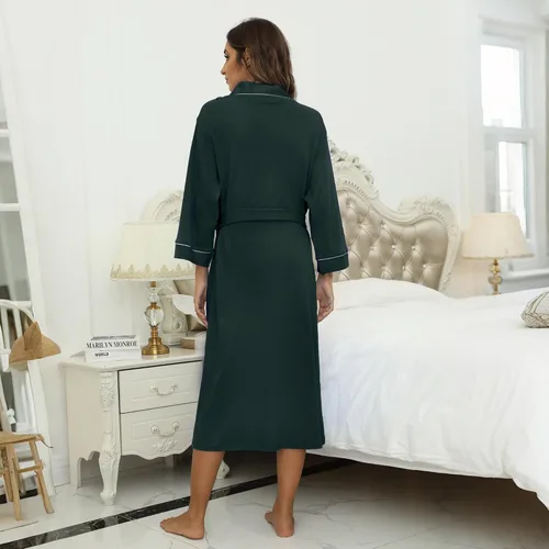 Vista 38 de HEARTNICE - Bata de baño de algodón para mujer, tejido de punto tipo quimono, para el spa, liviana, larga