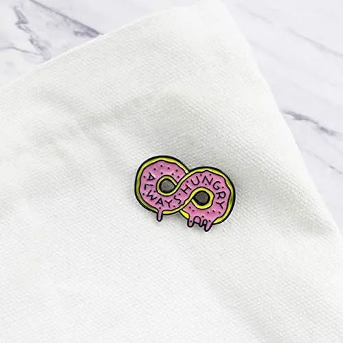 Vista 5 de Flairs New York - Broche de solapa esmaltado hecho a mano, Donut siempre hambriento
