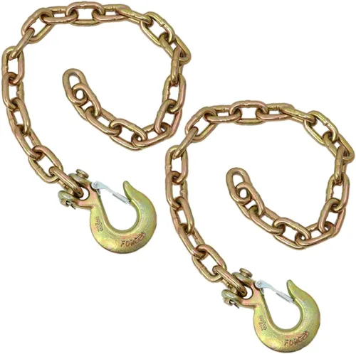 Vista 9 de Boxer Cadena de seguridad para remolque de herramientas (paquete de 2) 1/4 pulgadas x 35 pulgadas, cadenas de remolque de transporte de grado 70