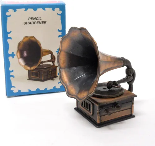 Vista 8 de Sacapuntas coleccionable de fonógrafo en miniatura antiguo
