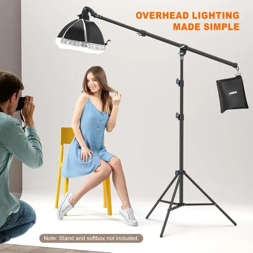 Vista 3 de LINCO Lincostore 4255K - Brazo de pluma de luz ajustable de 2.5 pies a 5 pies con abrazadera universal para trípode y bolsa de contrapeso