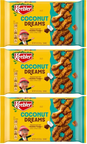 Vista 8 de Keebler Coconut Dreams - Galletas de coco y caramelo recubiertas de dulce de azúcar, 8.5 onzas