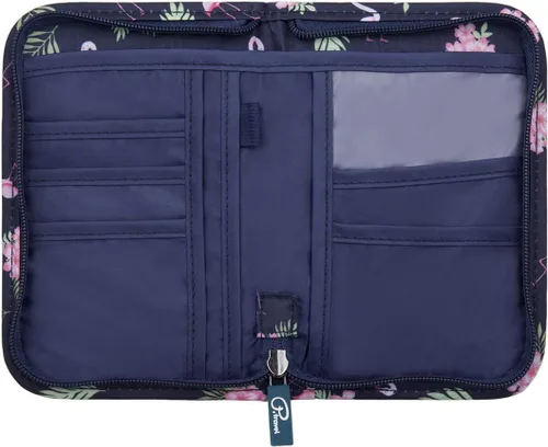 Vista 8 de VanFn Cartera para pasaporte de viaje, soporte para pasaporte para familia, serie P.Travel (flamenco), Flamingo, talla única, Cartera de viaje