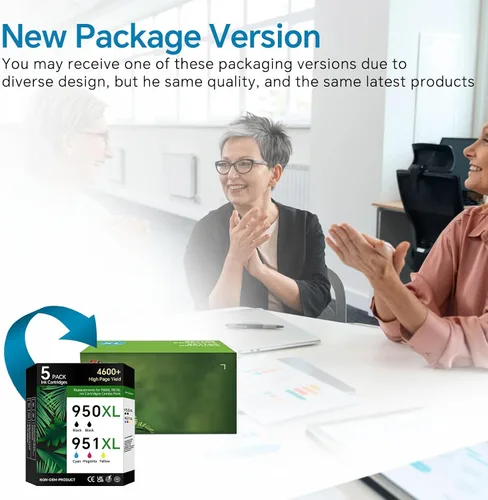 Vista 6 de Paquete de 5 cartuchos de tinta 950XL 951XL compatibles con HP 950 951 cartuchos de tinta para impresoras HP OfficeJet Pro 8600 8610 8620 8100 8630