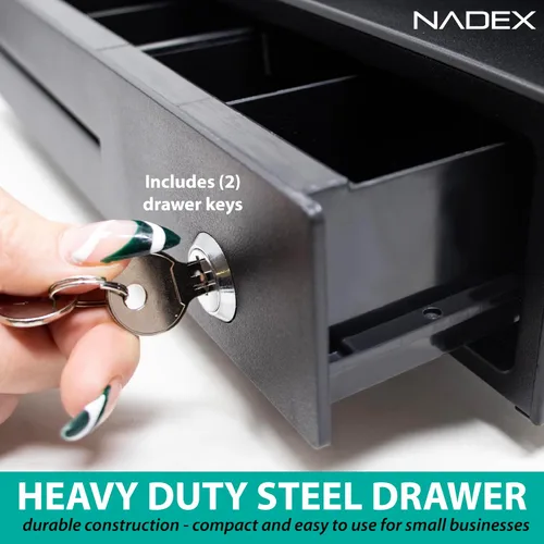 Vista 7 de Nadex Caja registradora CR260, cajón de acero, impresión rápida, interfaz fácil de usar, negro