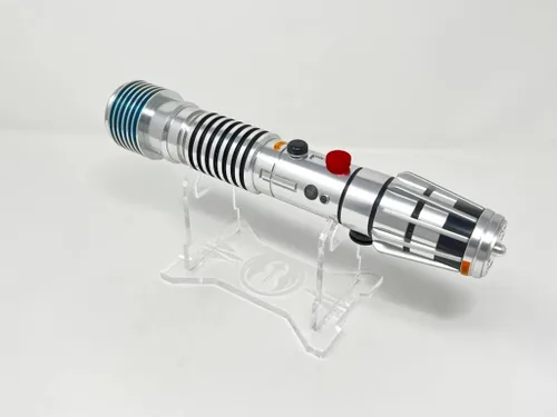 Vista 7 de Galaxy's Edge Star Wars Darth Plo Koon Legacy - Paquete de sable láser con soporte grabado personalizado, color azul