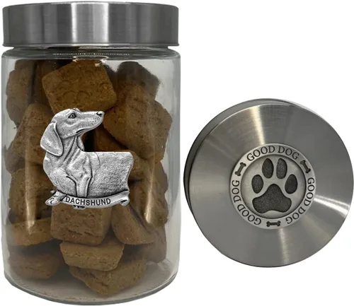 Vista 35 de Heritage Pewter Basset Hound Good Dog Treat Jar – Tarro de golosinas de 34 onzas con tapa hermética a rosca Regalo para propietarios de Basset