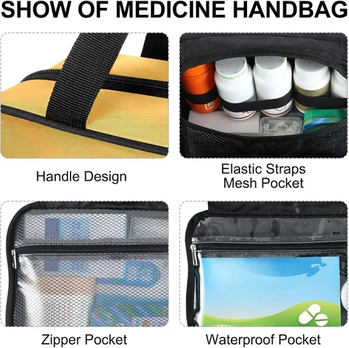Vista 4 de Naanle Bolsa organizadora de píldoras personalizada con foto, botella de píldoras de viaje, organizador de medicamentos, bolsa de medicamentos