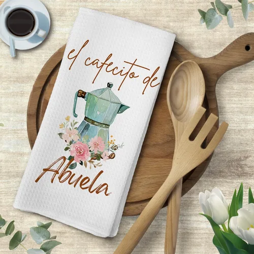 Vista 6 de Voatok Abuela Gifts - Toallas de cocina de café, regalos de Abuela para Navidad, cumpleaños de parte de nietos, toallas de mano para el mejor regalo
