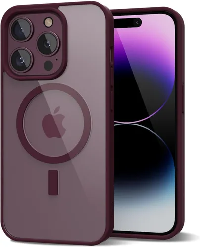 Vista 140 de oakxco Funda magnética transparente compatible con Magsafe, bonita funda delgada y transparente de poliuretano termoplástico no amarillenta, carcasa