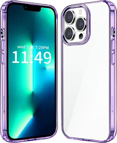 Vista 11 de JJGoo Compatible con iPhone 13 Pro Max, transparente, a prueba de golpes, delgada, antiarañazos, carcasa protectora de policarbonato duro