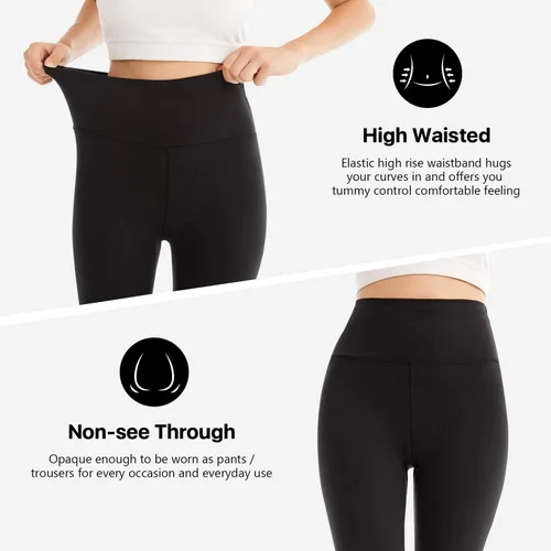Vista 3 de SINOPHANT - Leggings de tiro alto para mujer, pantalones de yoga suaves, cortos y largos para entrenamiento atlético
