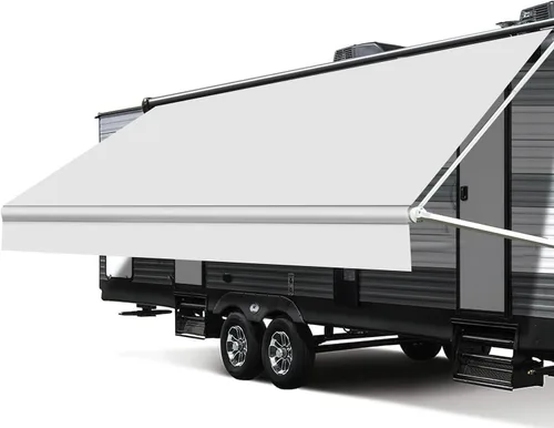 Vista 10 de Repuesto de tela para toldo de autocaravana, 19.5 onzas, resistente, resistente a la intemperie, toldo de vinilo para cámper, toldo universal