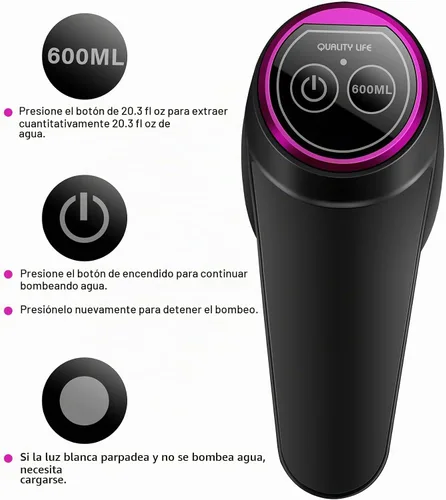 Vista 3 de Dispensador de agua de 5 galones - Bomba de agua potable eléctrica automática con carga USB para jarras de 2 a 5 galones
